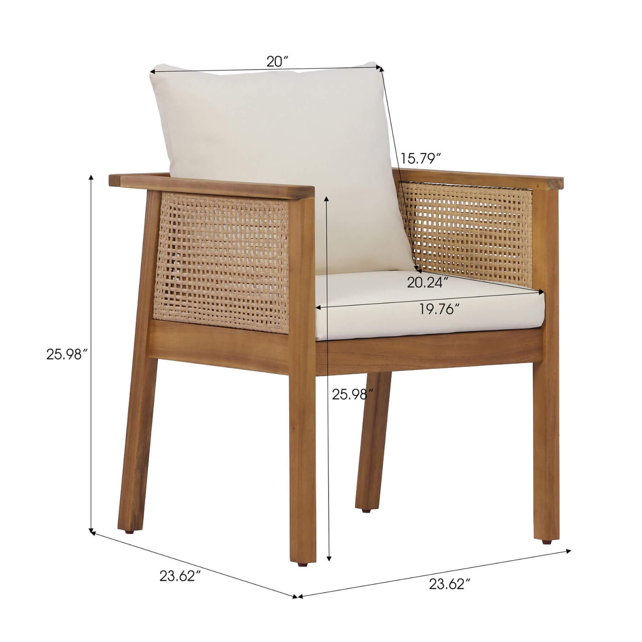 7-Piece Acacia Wood Outdoor Dining Set with Cushions & Extendable Table | Alora
