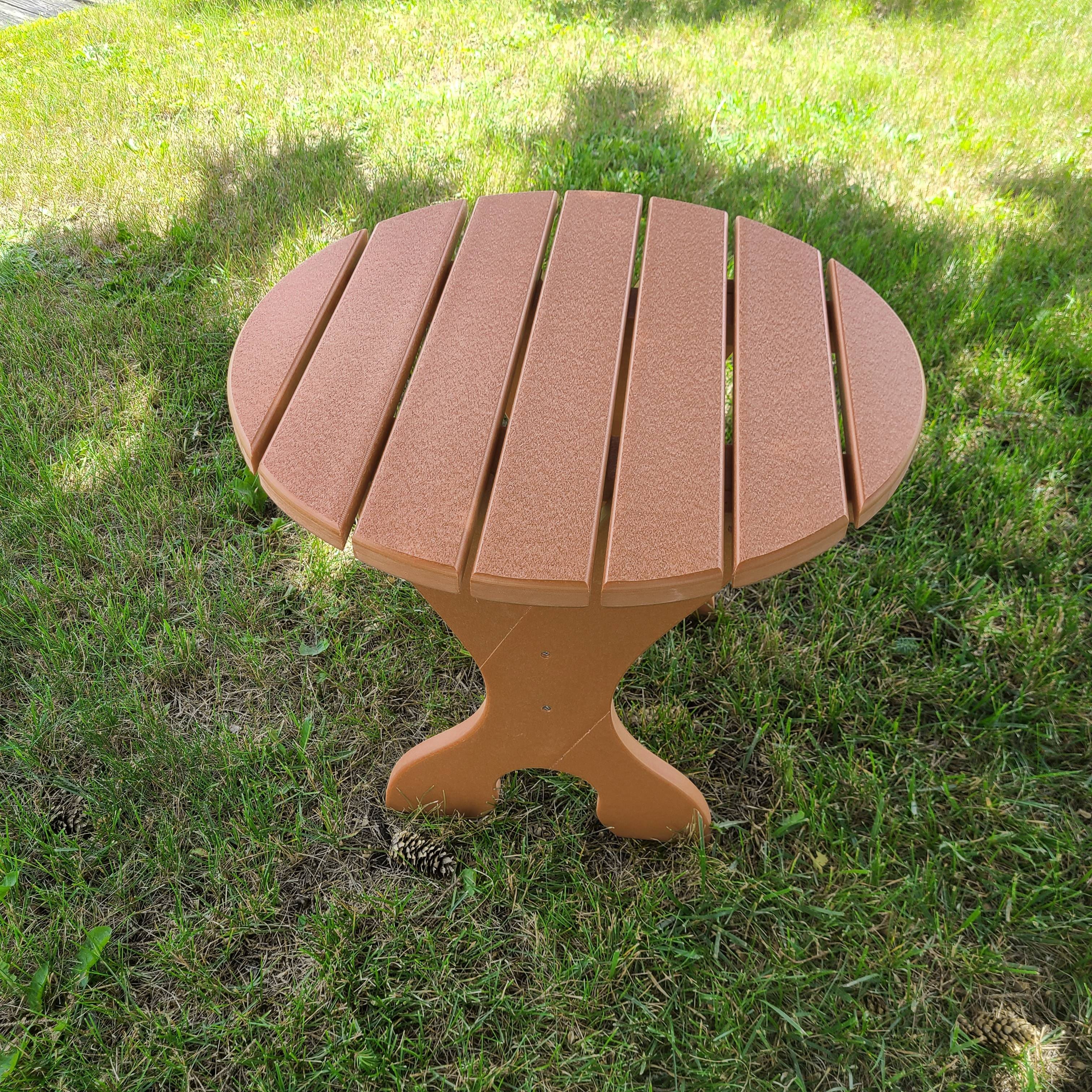 Poly-Luxe Recycled Plastic 24" Round Side Table