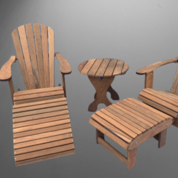 adirondack chair set with side table and ottoman