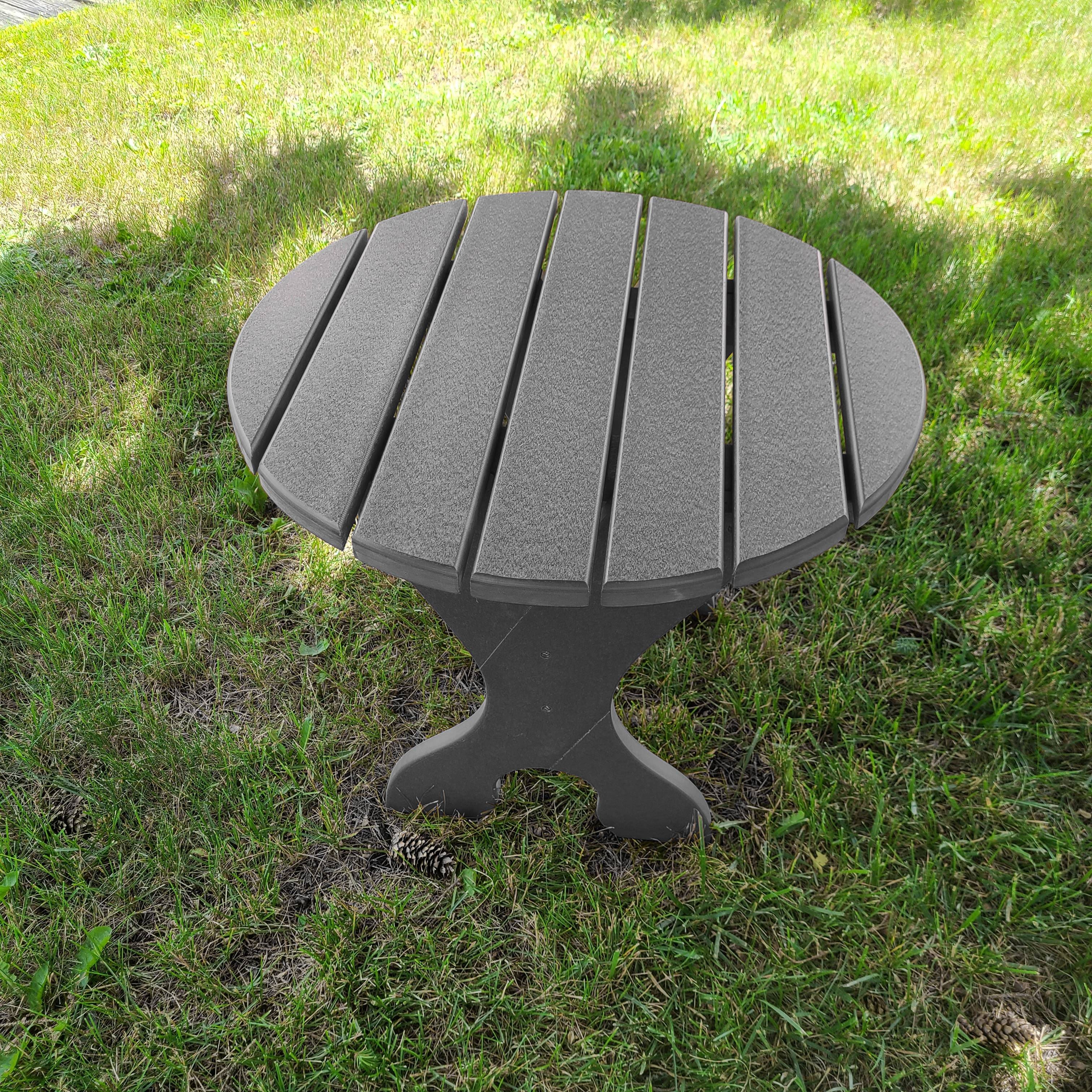 Poly-Luxe Recycled Plastic 24" Round Side Table