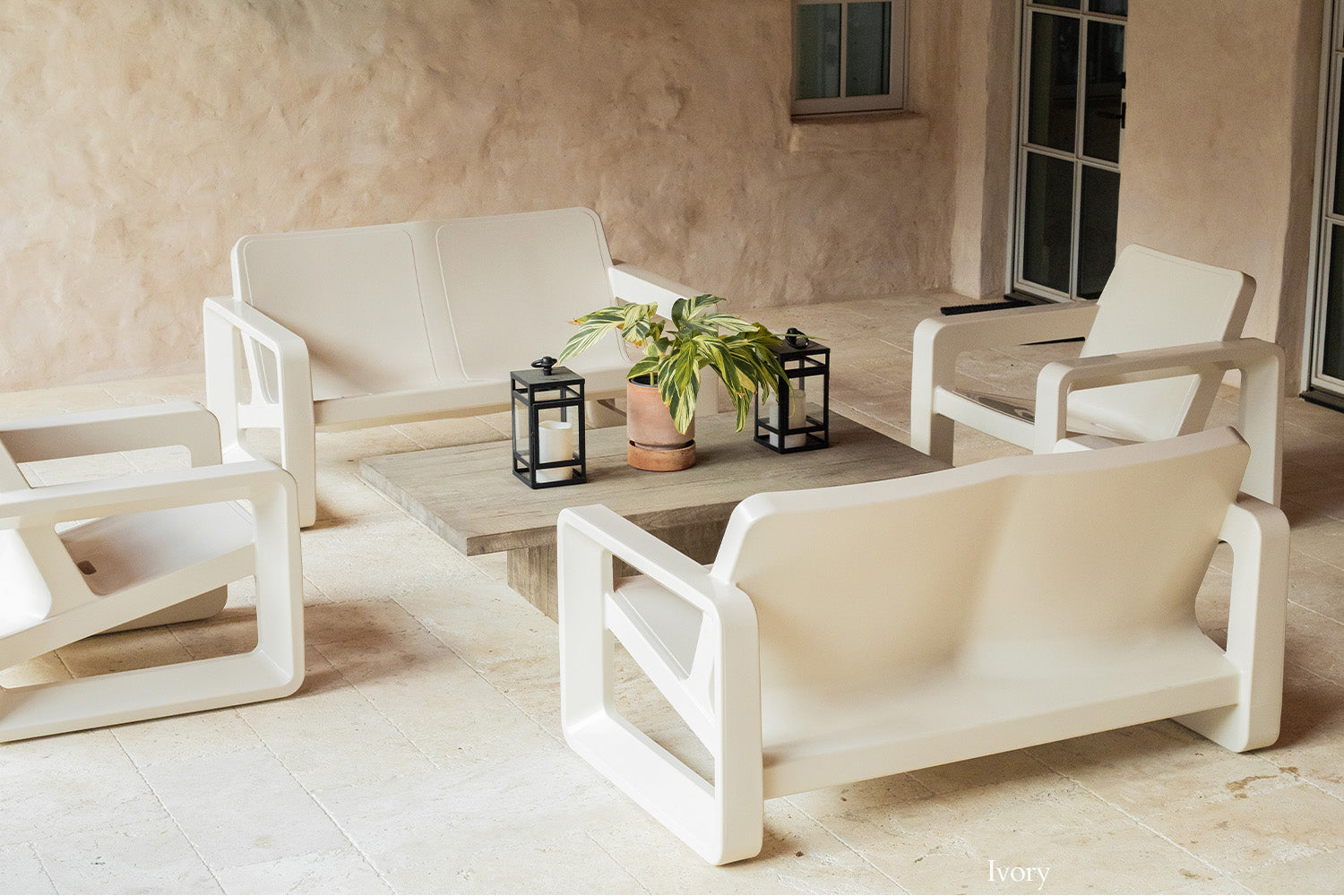 Deck Outdoor Loveseat – Modern Resin Patio 2-Seater