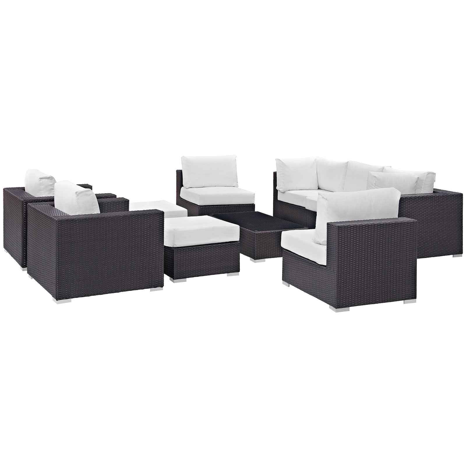 10-Piece Outdoor Sectional Lounge Set with Cushions – Convene | Modway