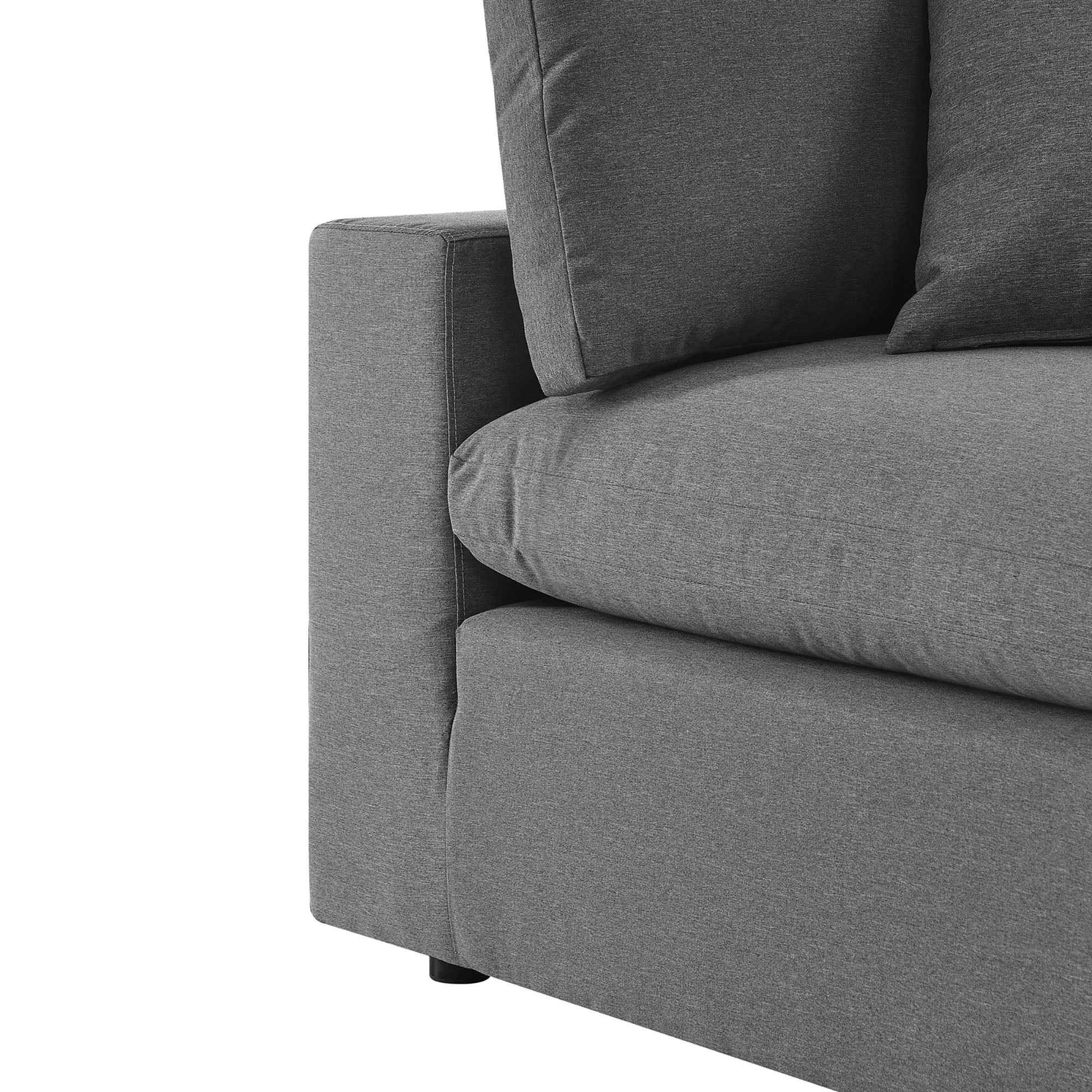 5-Piece Outdoor Sectional Sofa Set with Cushions – Charcoal & White | Modway