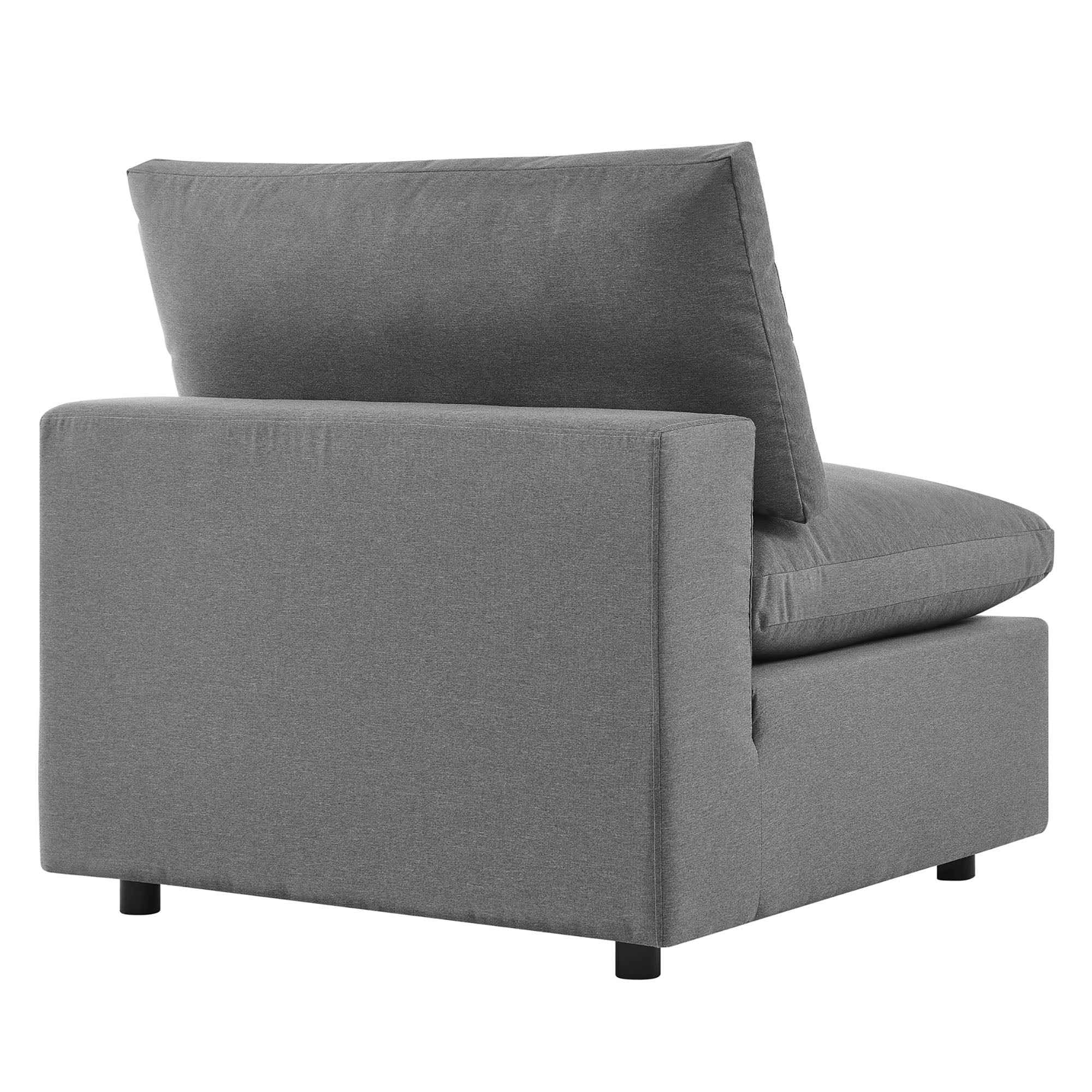 5-Piece Outdoor Sectional Sofa Set with Cushions – Charcoal & White | Modway