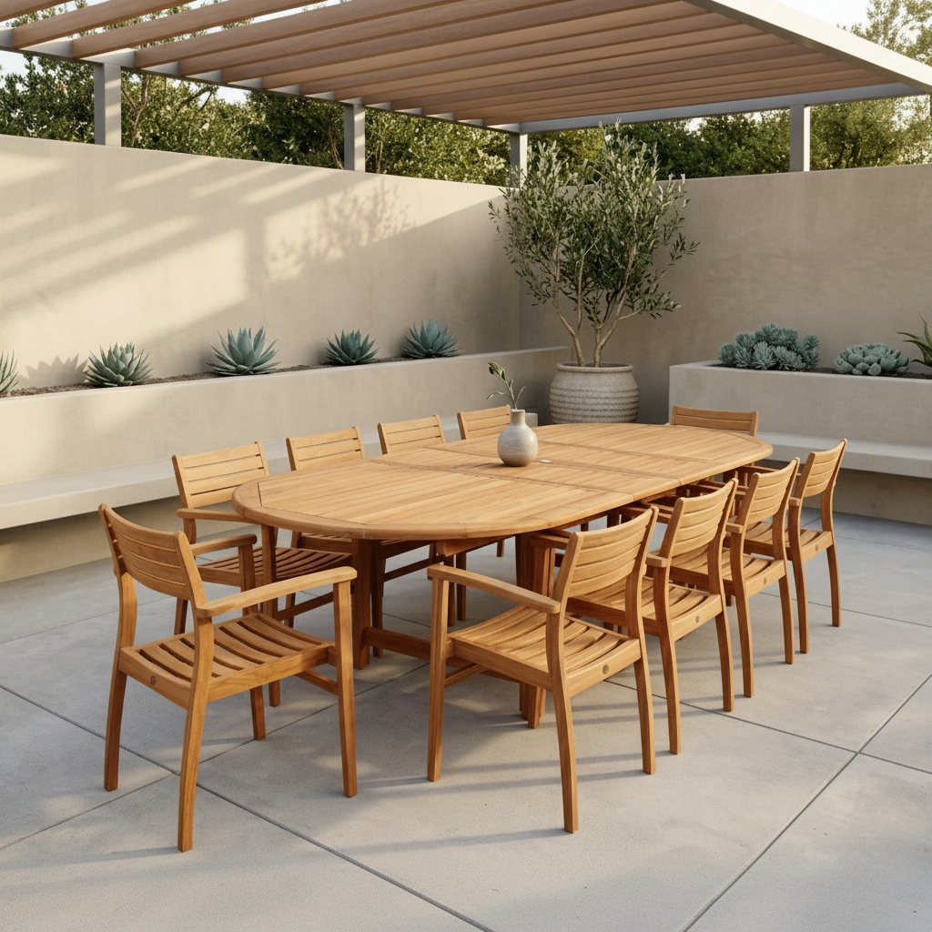 Extendable Teak Outdoor Dining Set – FSC Certified | Julien