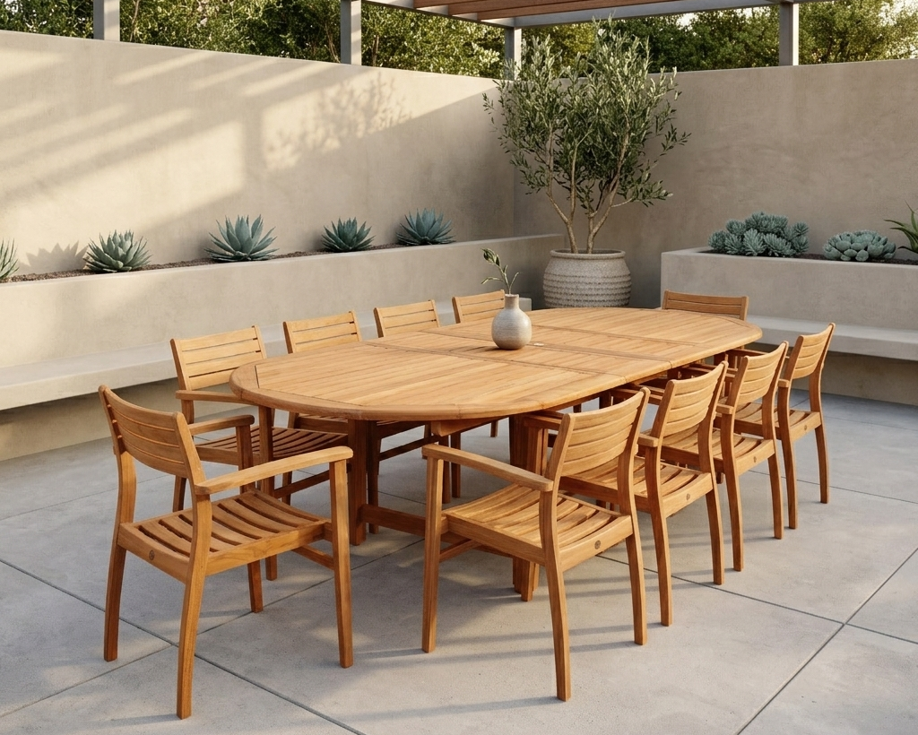 Extendable Teak Outdoor Dining Set – FSC Certified | Julien