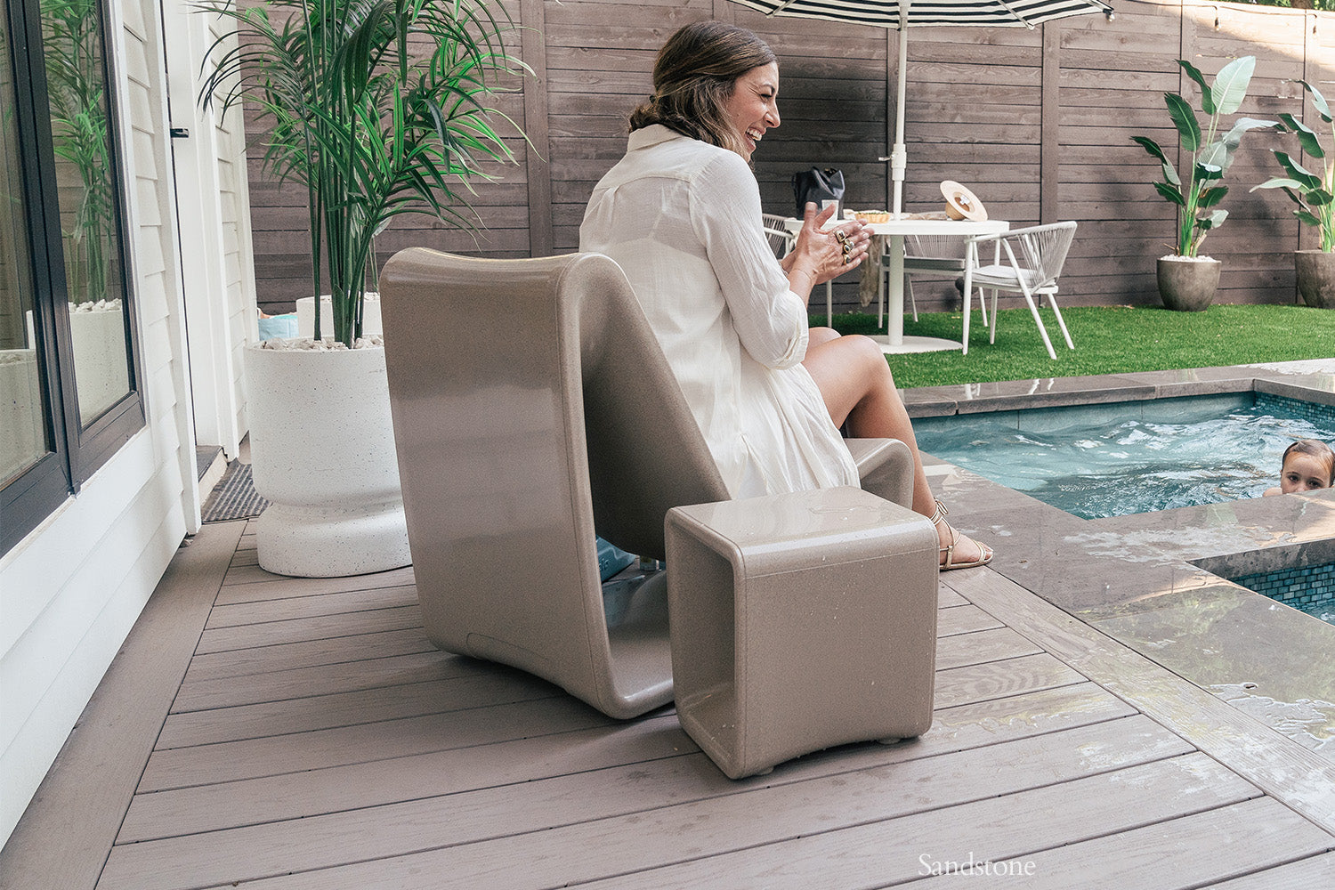 Loop Modern Outdoor Lounge Chair – In-Pool & Patio Tanning Ledge Chair