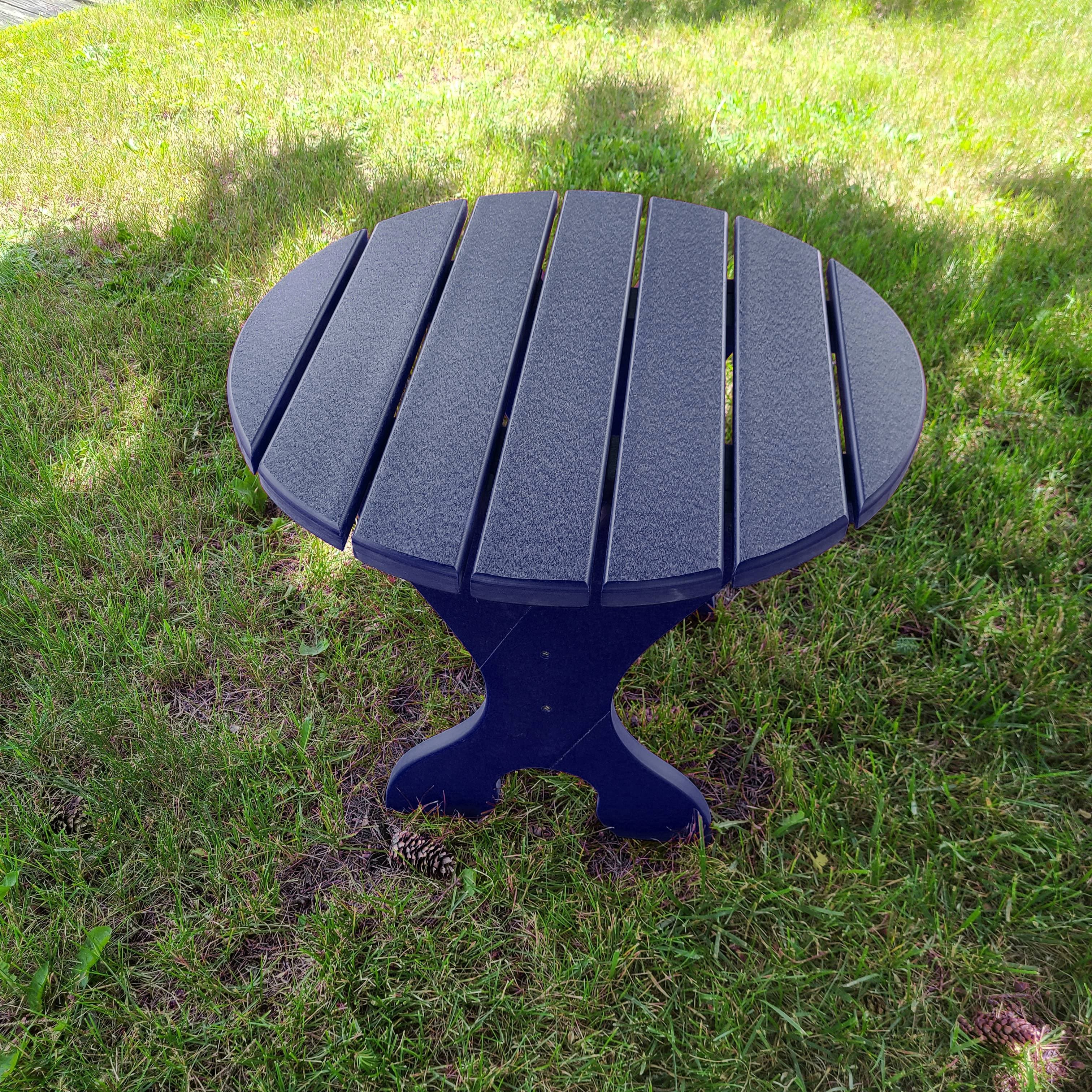 Poly-Luxe Recycled Plastic 24" Round Side Table