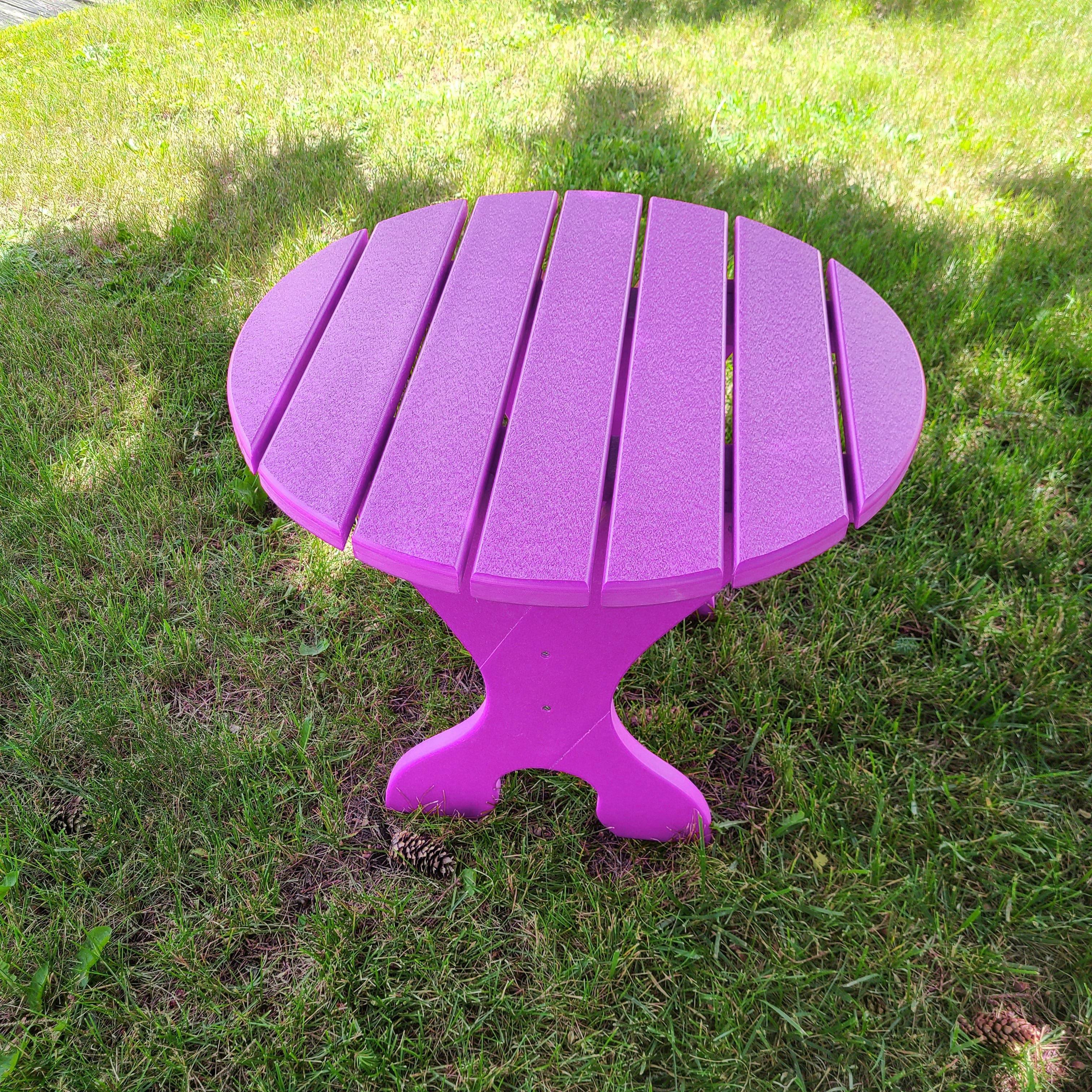 Poly-Luxe Recycled Plastic 24" Round Side Table