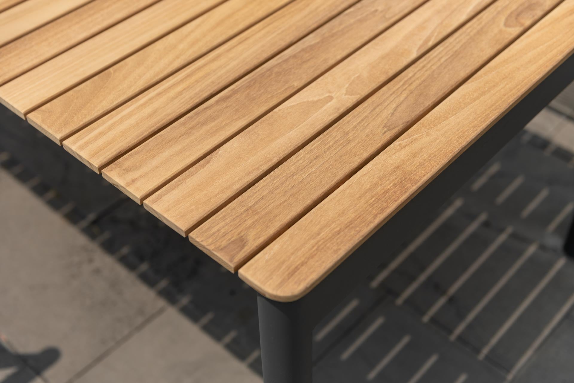 Topaz Dark Teak and Aluminum Outdoor Rectangular Extendable Dining Table
