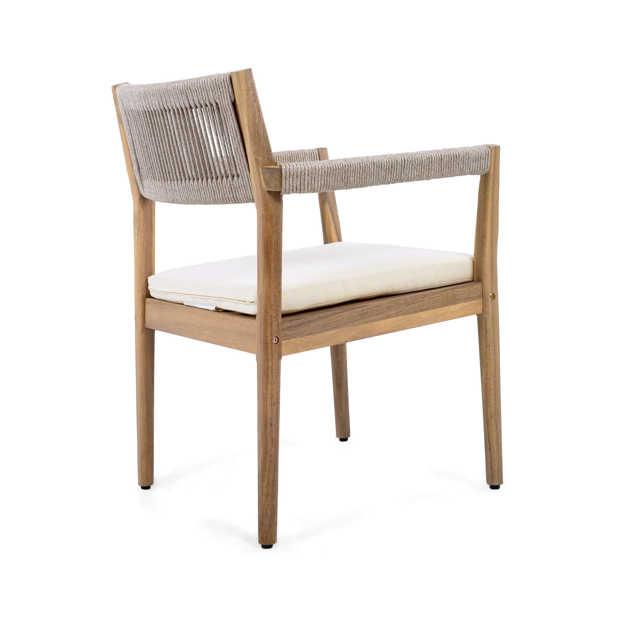 5-Piece Acacia Wood Outdoor Dining Set with Braided Chairs & Cushions | Alora