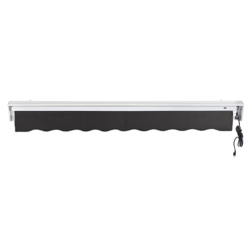 12 Ft. Destin Right Motorized Retractable Awning 144 In. W X 10.38 In. H X 120 In. D Acrylic Fabric in Black