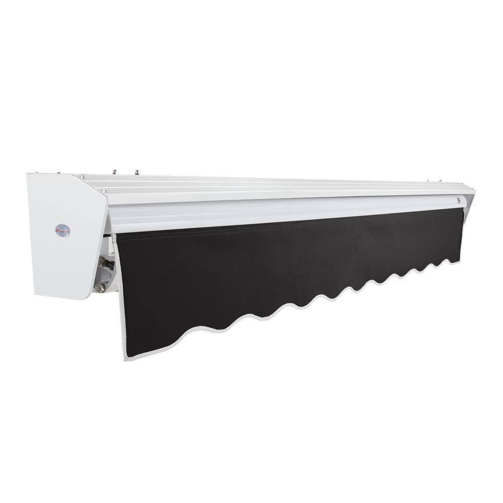 12 Ft. Destin Right Motorized Retractable Awning 144 In. W X 10.38 In. H X 120 In. D Acrylic Fabric in Black