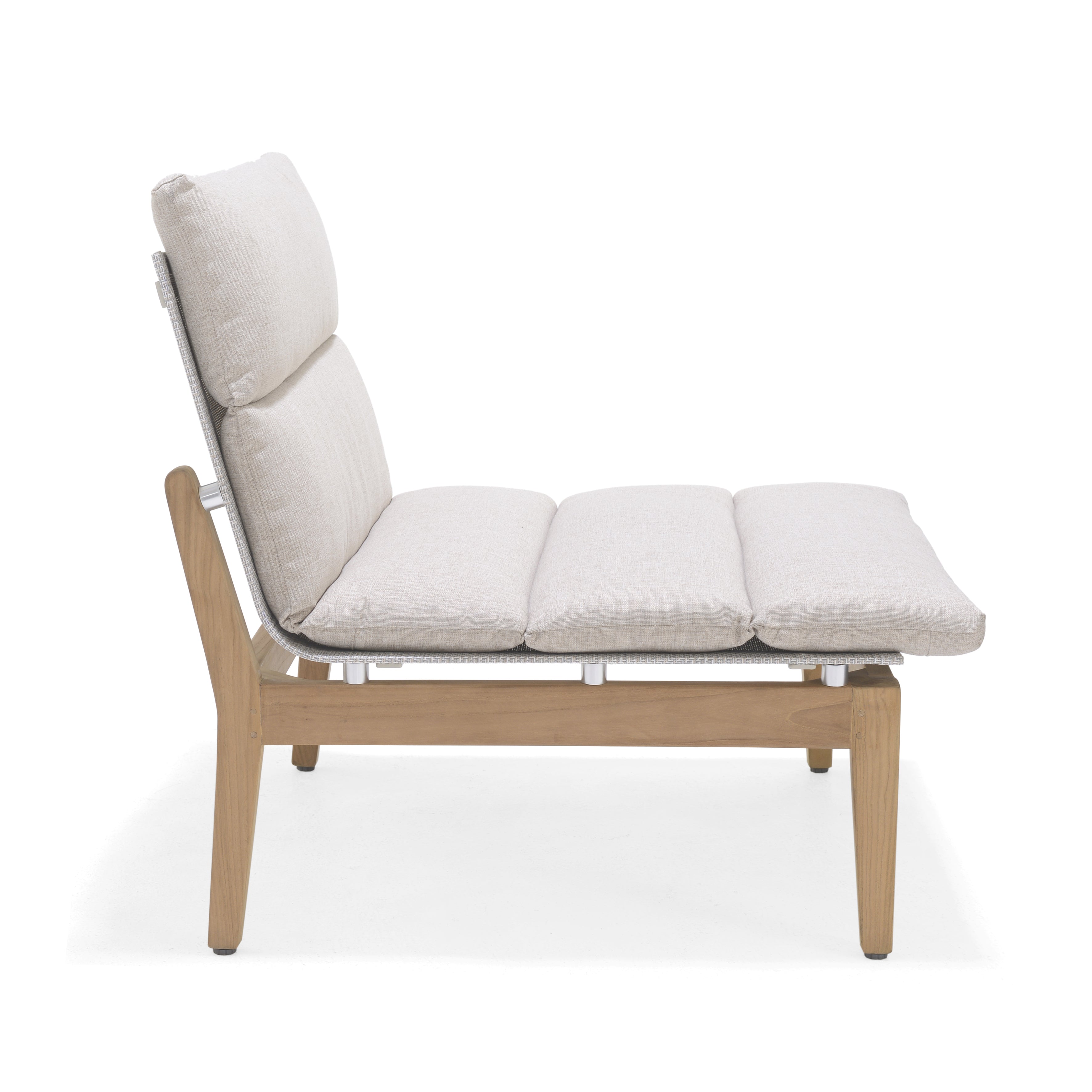3-Piece Outdoor Bistro Chair Set with FSC Teak & Cushions – Light | Arno