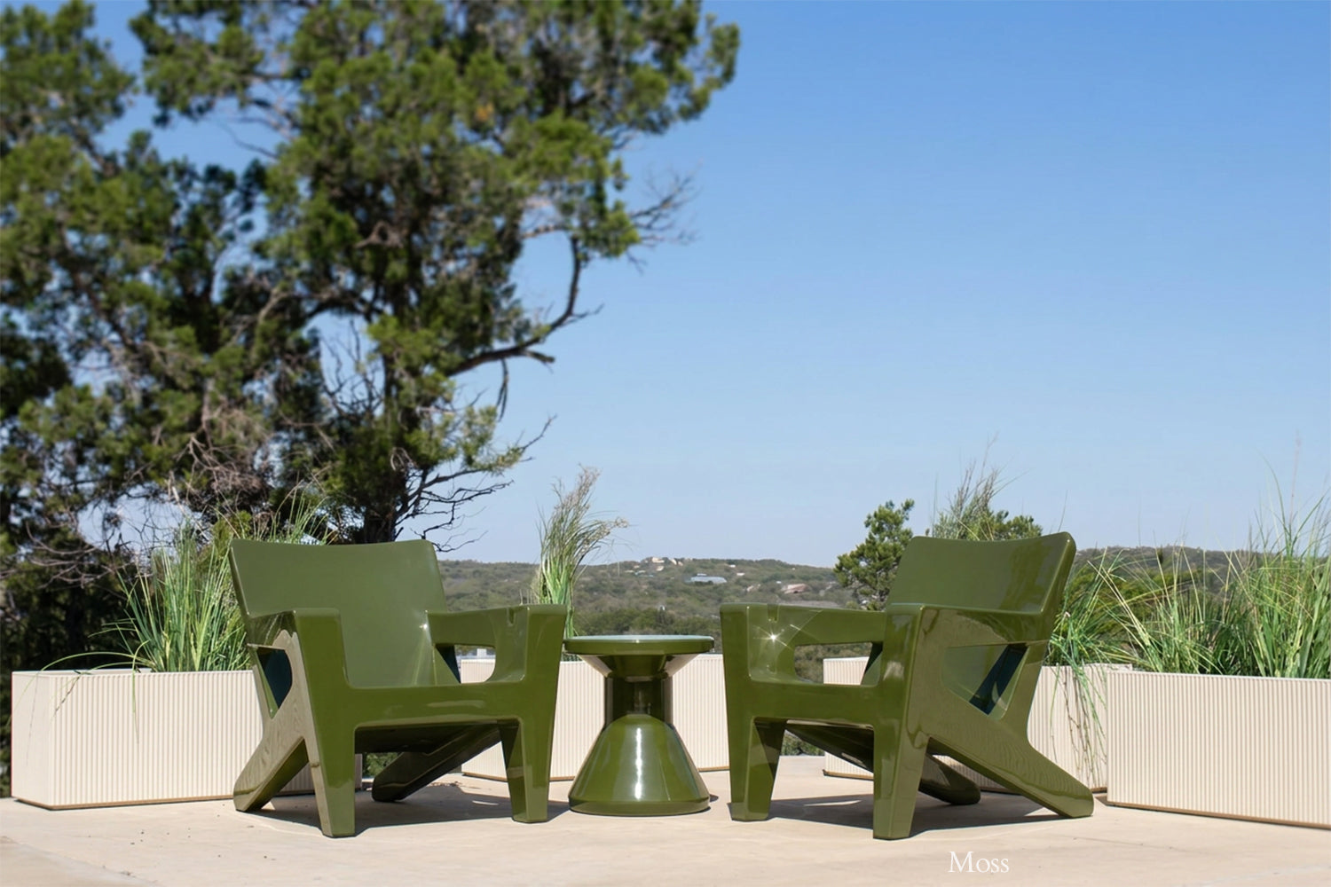 Bask Modern Adirondack Lounge Chair – Outdoor Resin Patio Chair