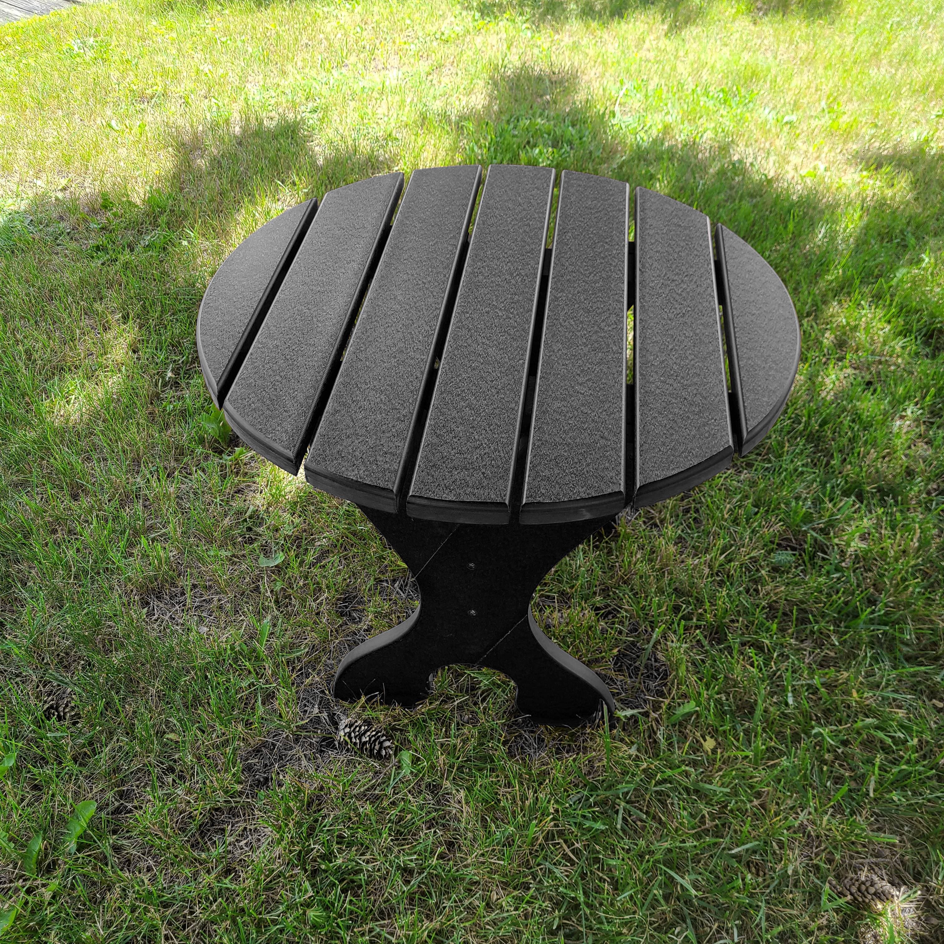 Poly-Luxe Recycled Plastic 24" Round Side Table
