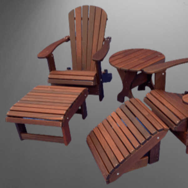 adirondack chair set with side table and ottoman