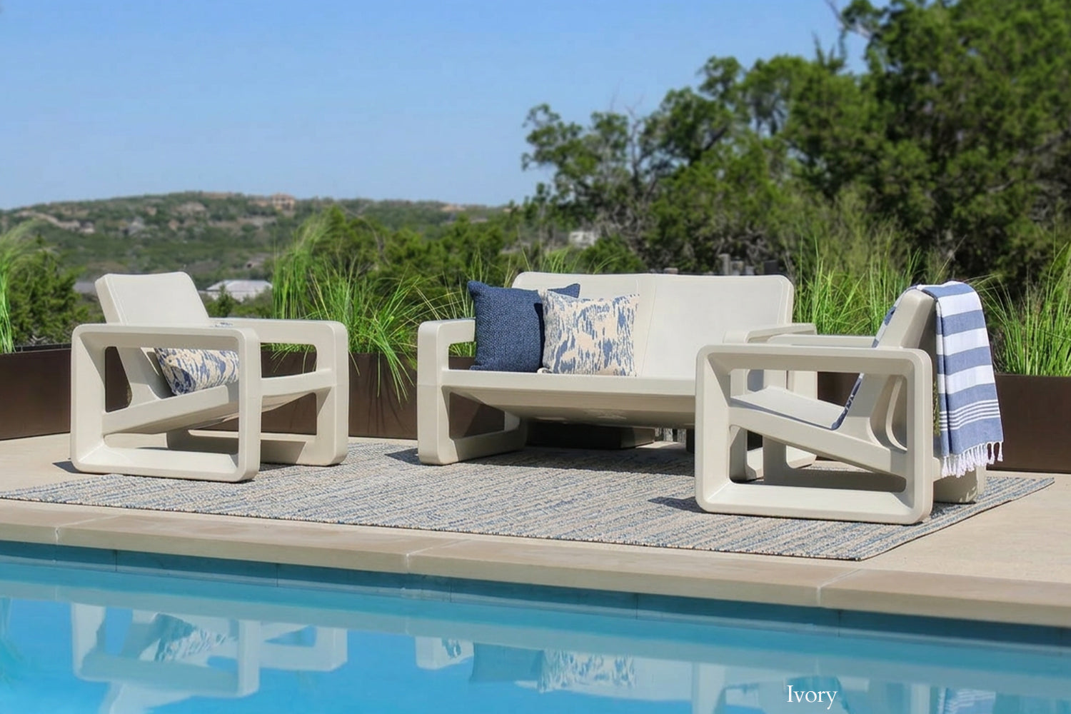 Deck Outdoor Loveseat – Modern Resin Patio 2-Seater