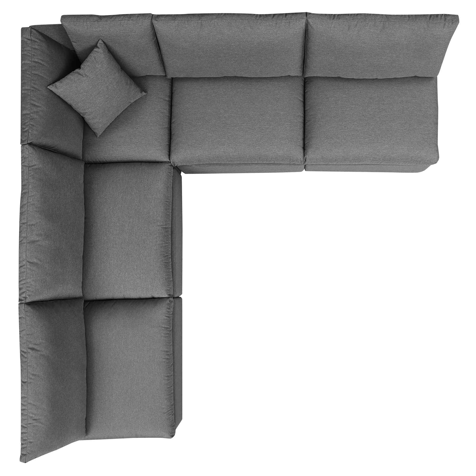 5-Piece Outdoor Sectional Sofa Set with Cushions – Charcoal & White | Modway