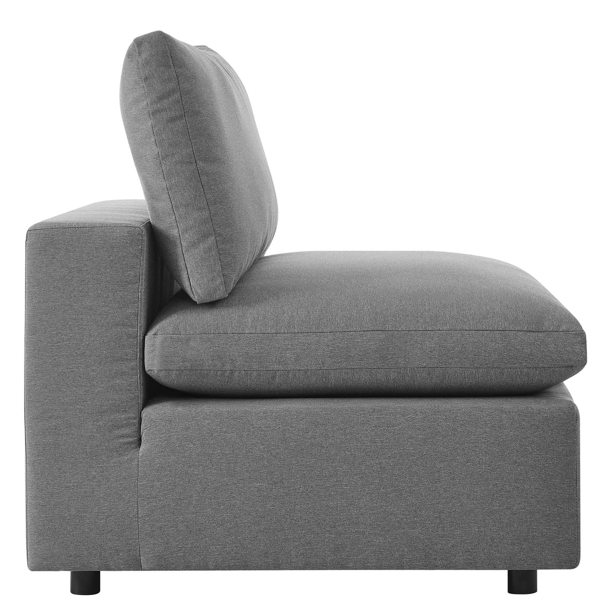 5-Piece Outdoor Sectional Sofa Set with Cushions – Charcoal & White | Modway