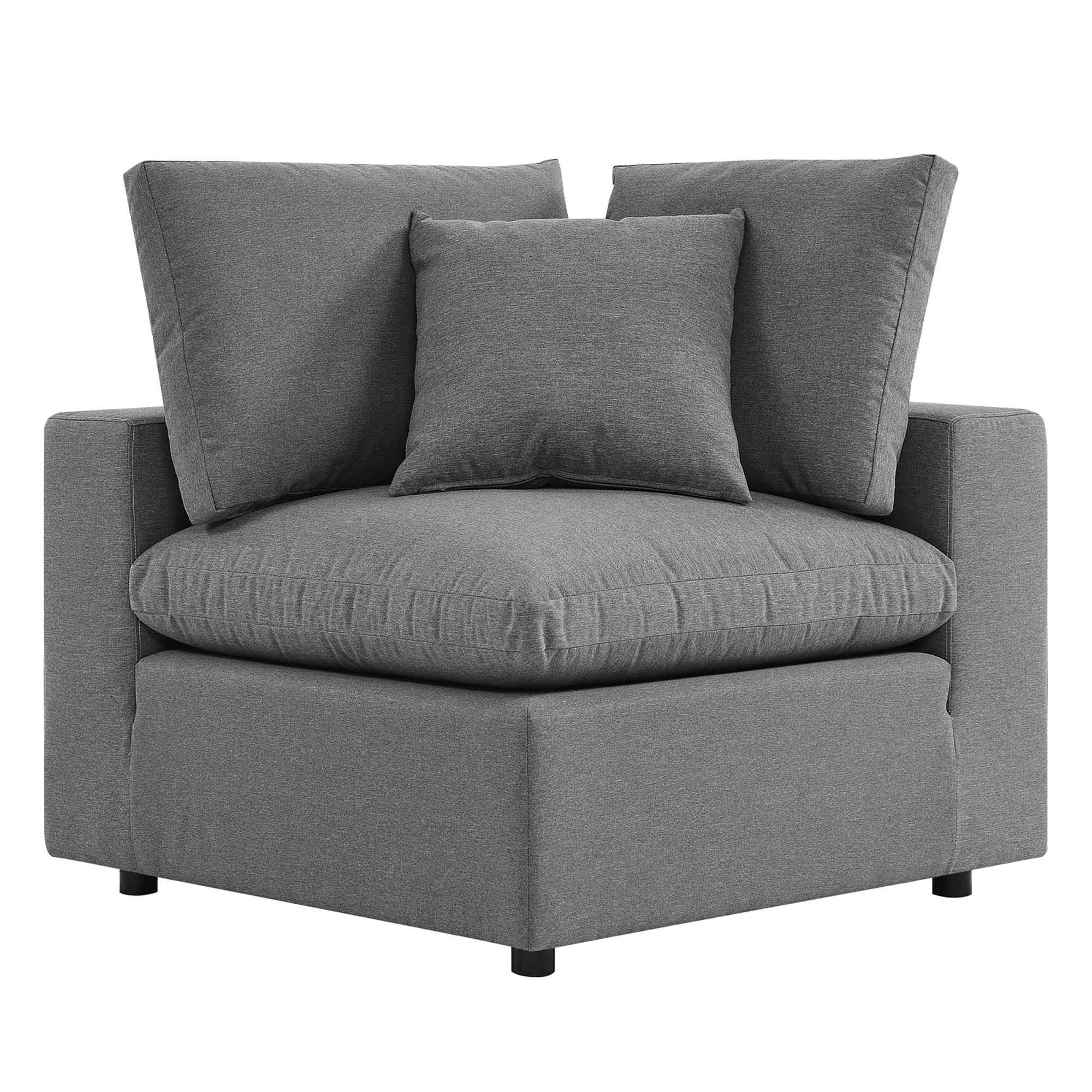 5-Piece Outdoor Sectional Sofa Set with Cushions – Charcoal & White | Modway