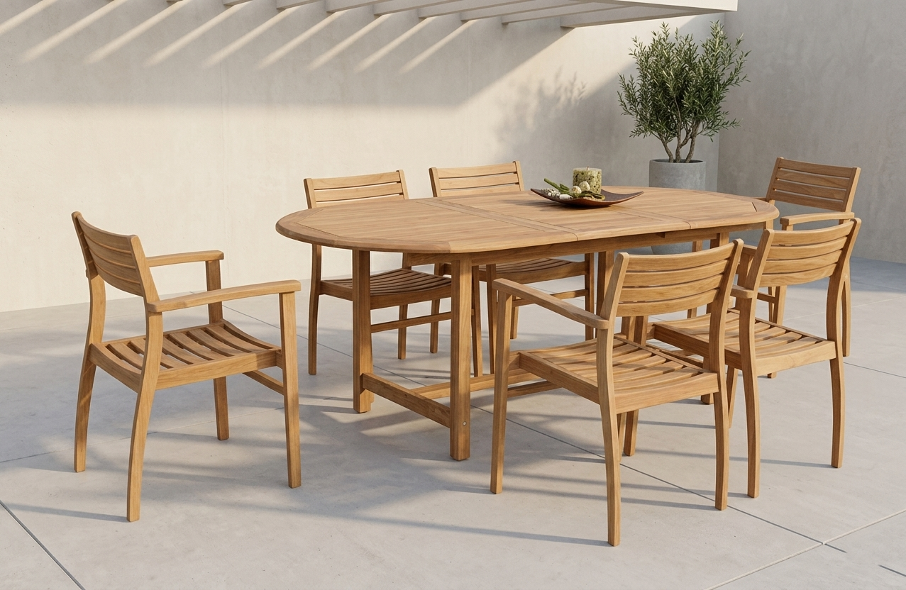 Extendable Teak Outdoor Dining Set – FSC Certified | Julien