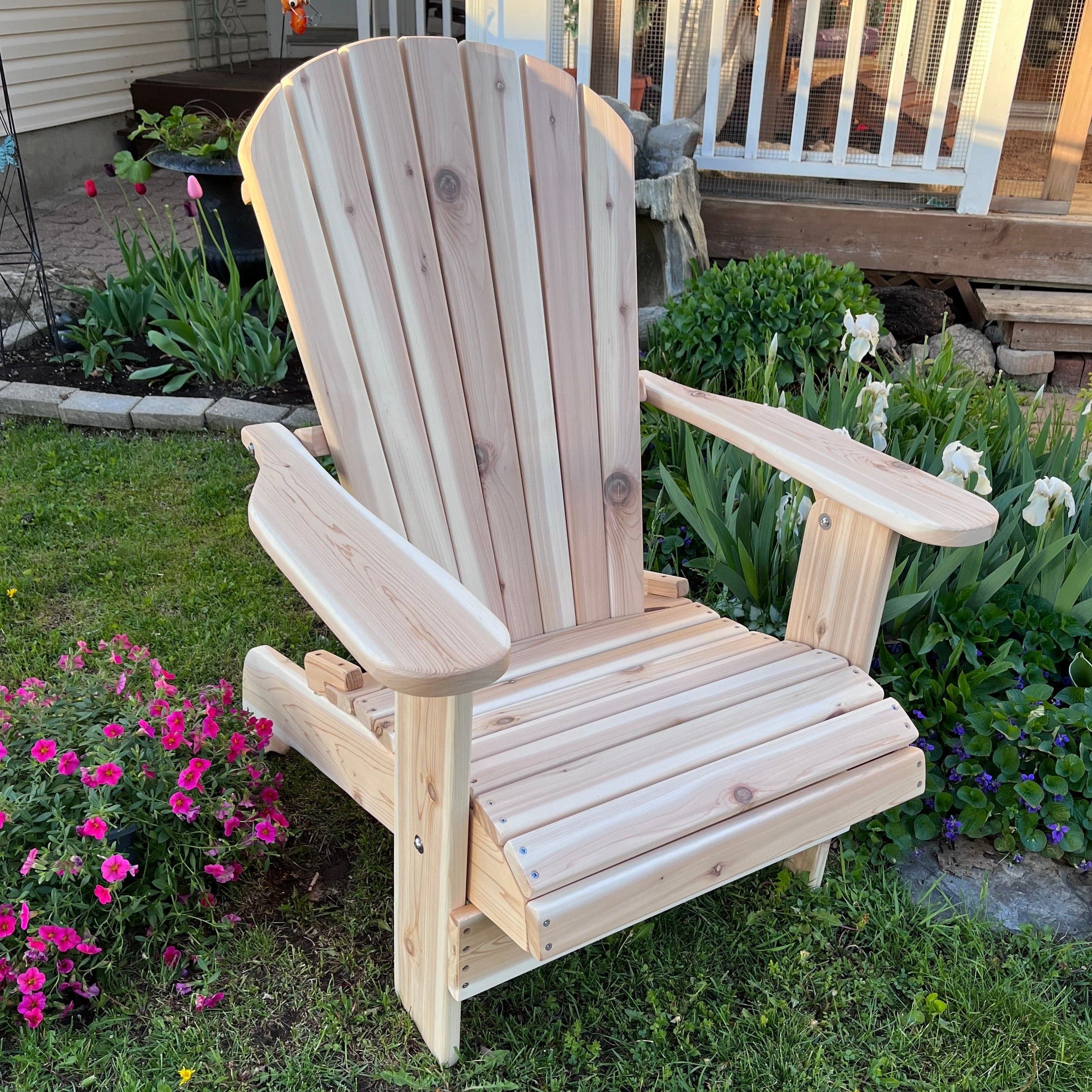 Wooden Royal Upright Adirondack Chair, easiest to get in and out of, partial kit(Large)