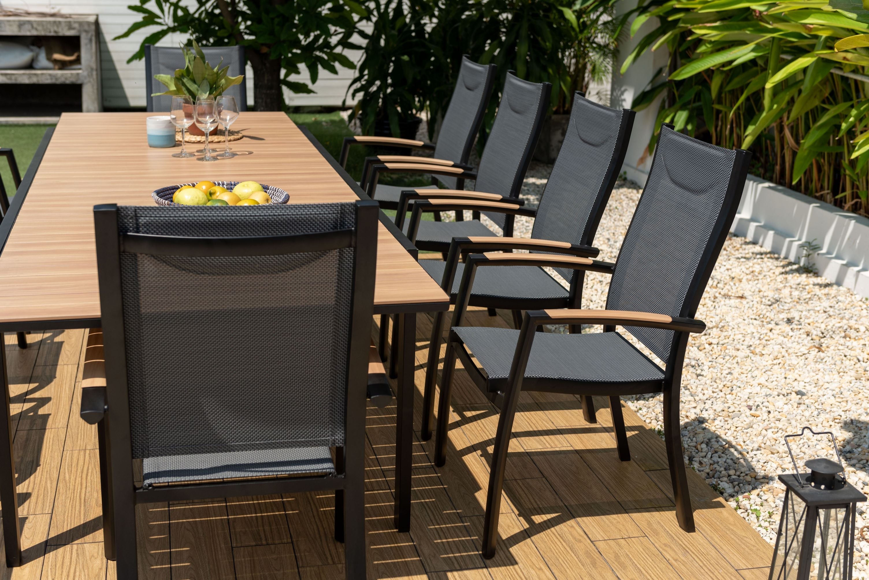 11-Piece Aluminum Extendable Outdoor Dining Set – Panama Dark