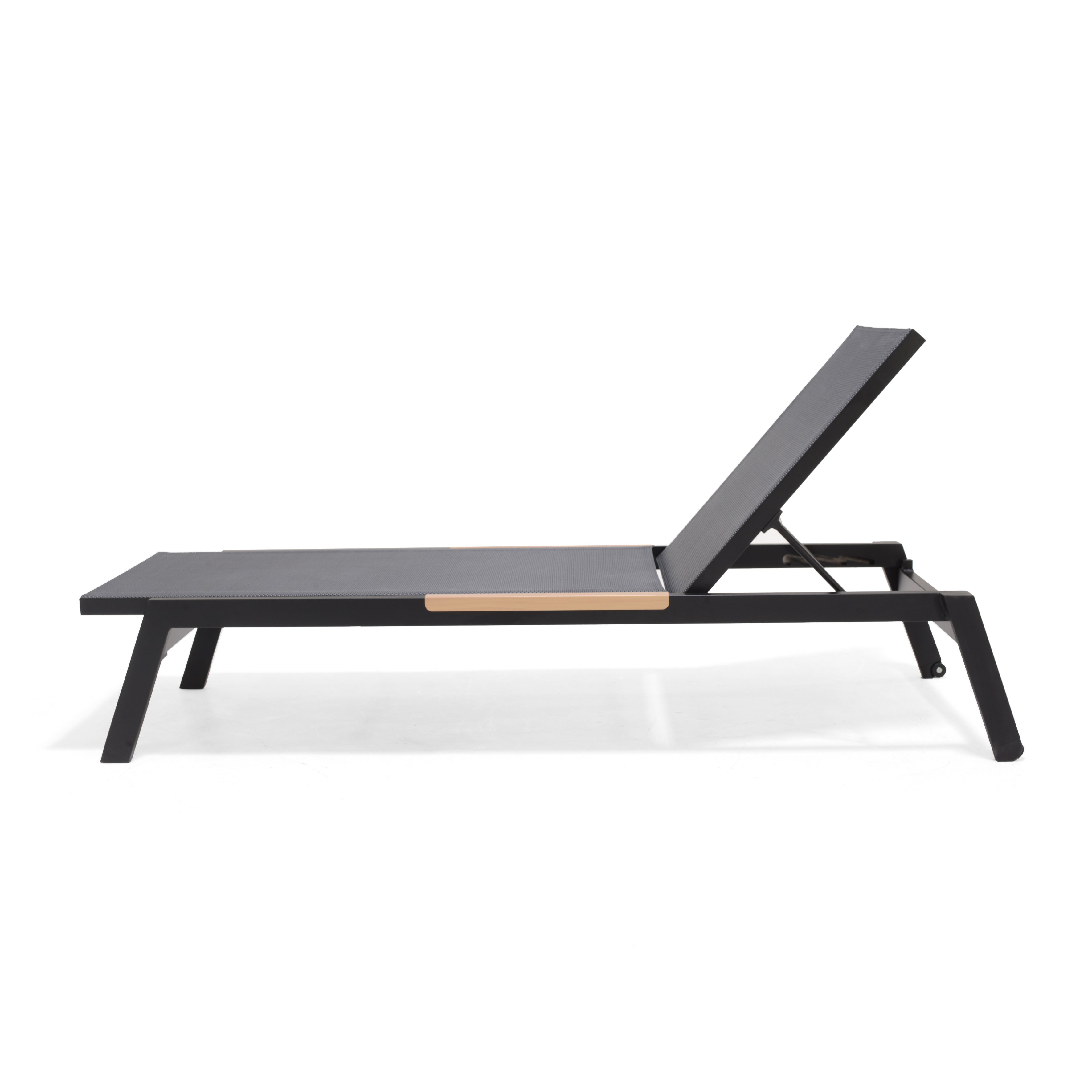 Panama Dark Outdoor Coffee Table Set with Sun Loungers – 3-Piece