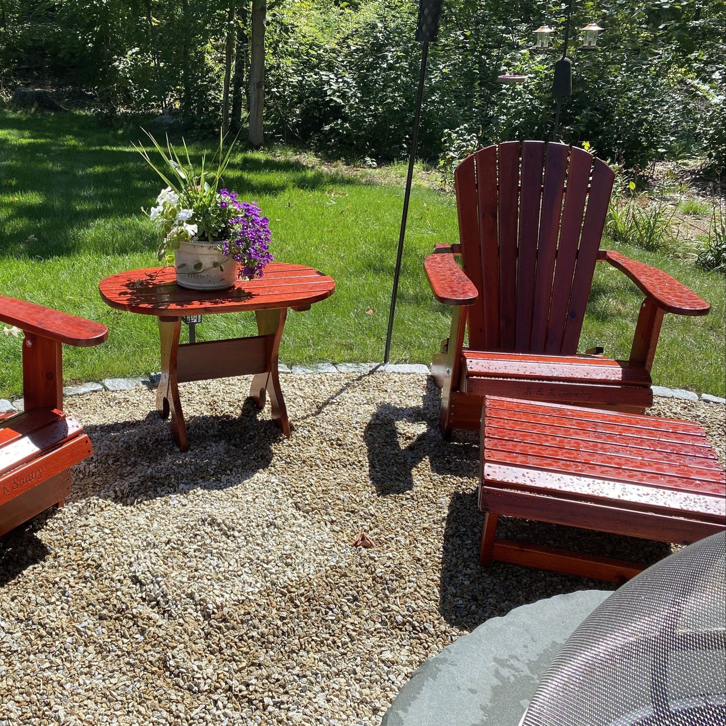 Treated Dark Knotted Pine 2 Position Royal Adirondack Footrest Ottoman