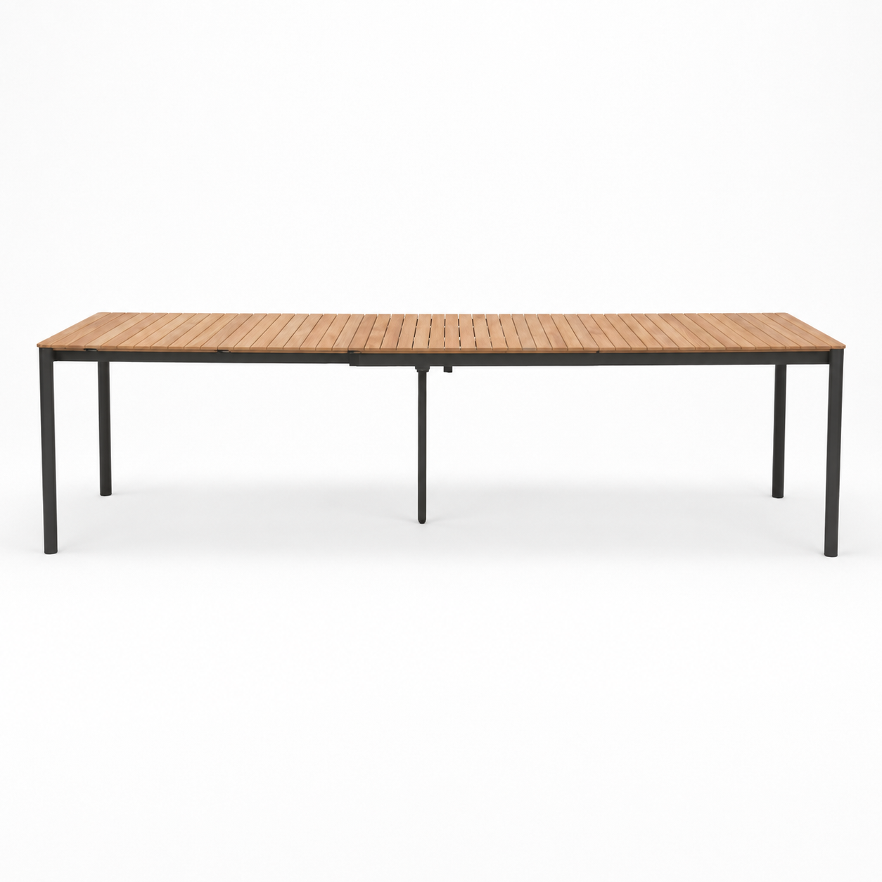 Topaz Dark Teak and Aluminum Outdoor Rectangular Extendable Dining Table