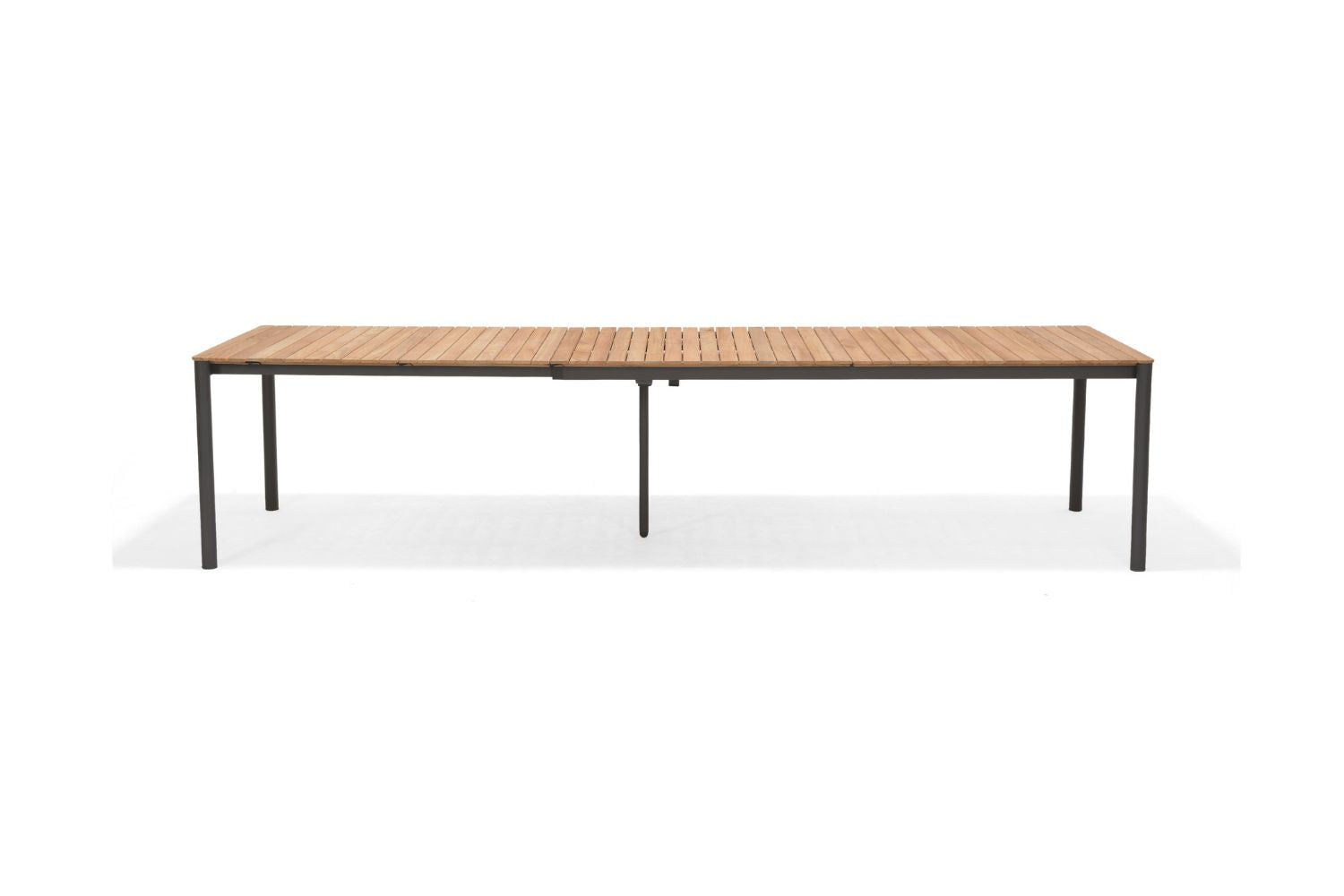 Topaz Dark Teak and Aluminum Outdoor Rectangular Extendable Dining Table