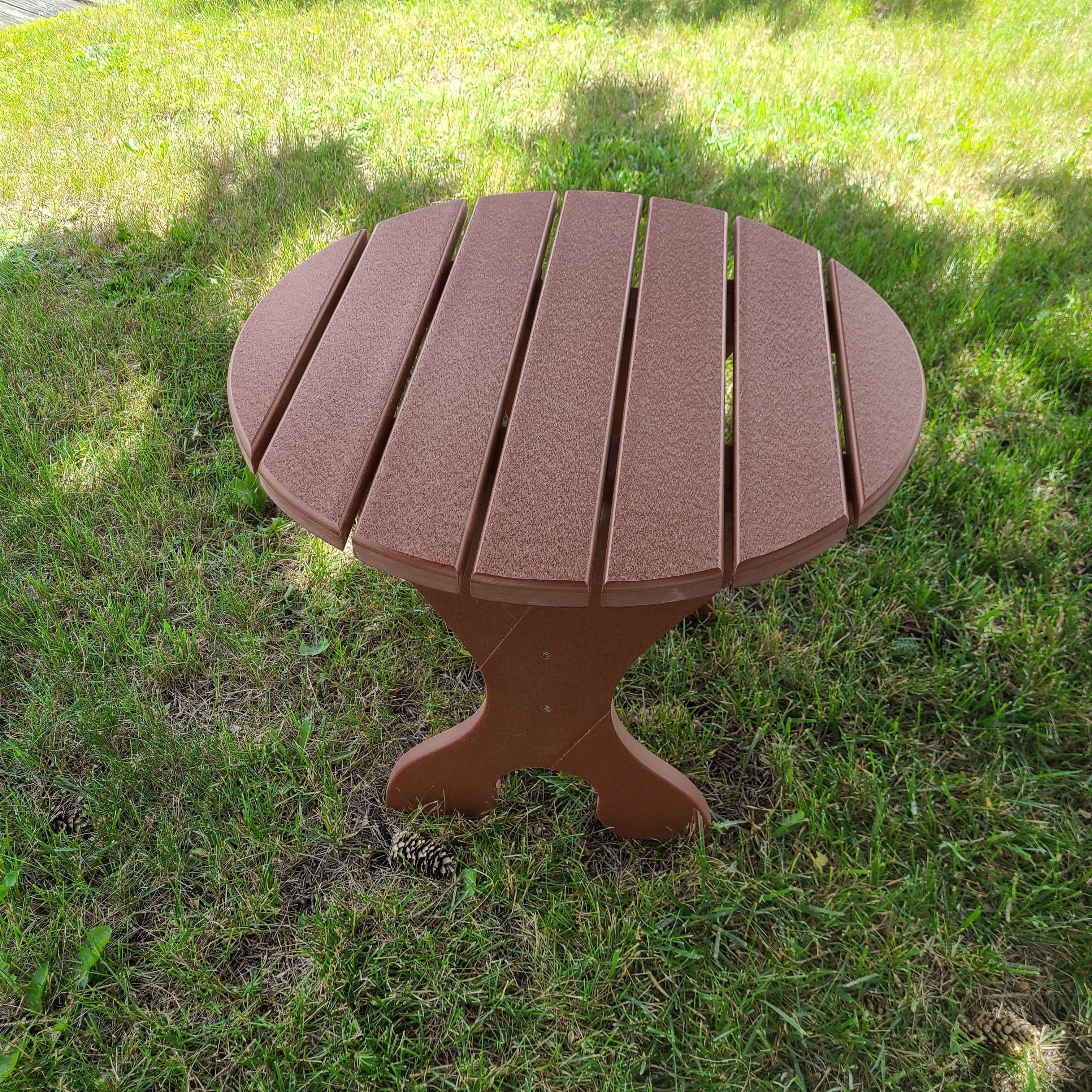 Poly-Luxe Recycled Plastic 24" Round Side Table