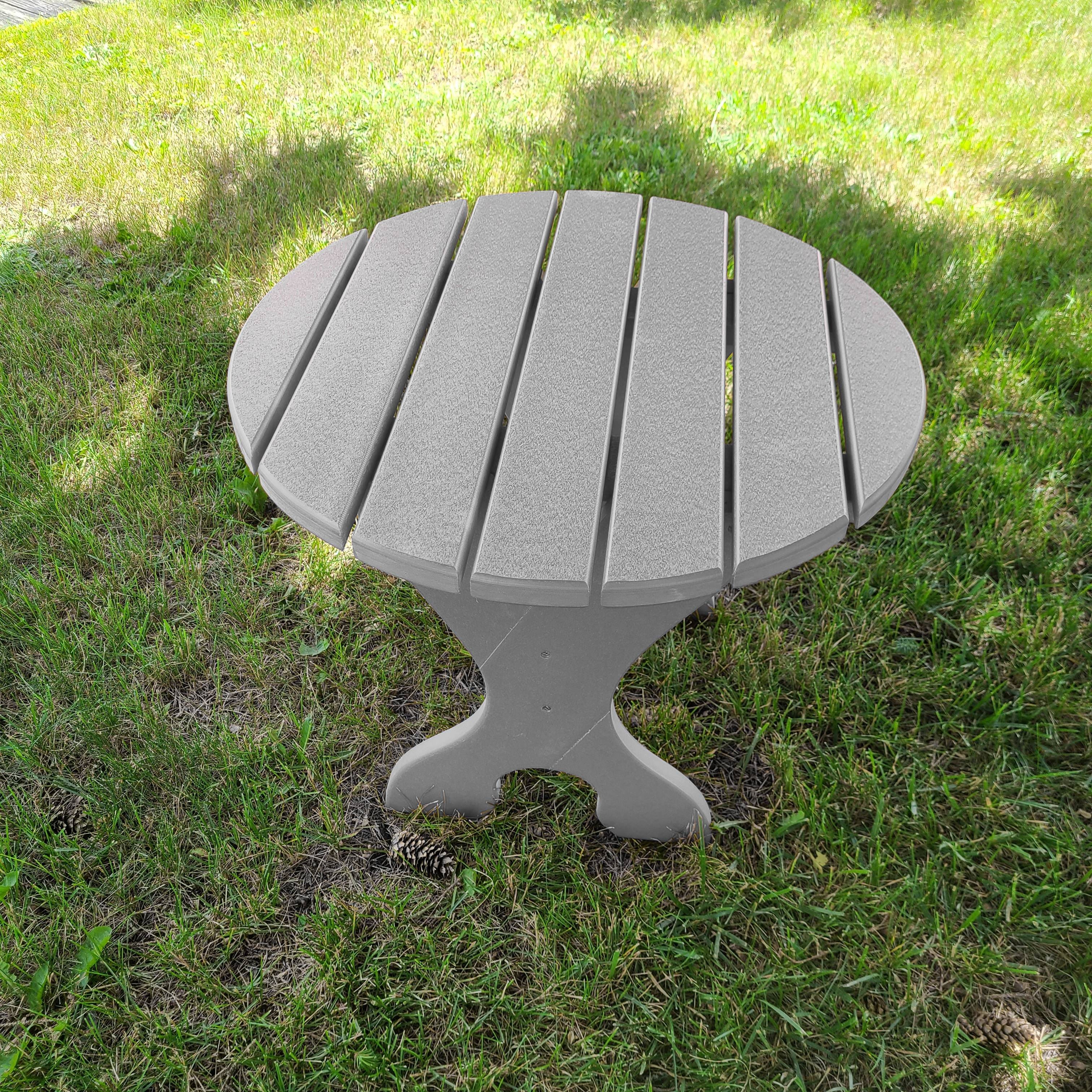 Poly-Luxe Recycled Plastic 24" Round Side Table