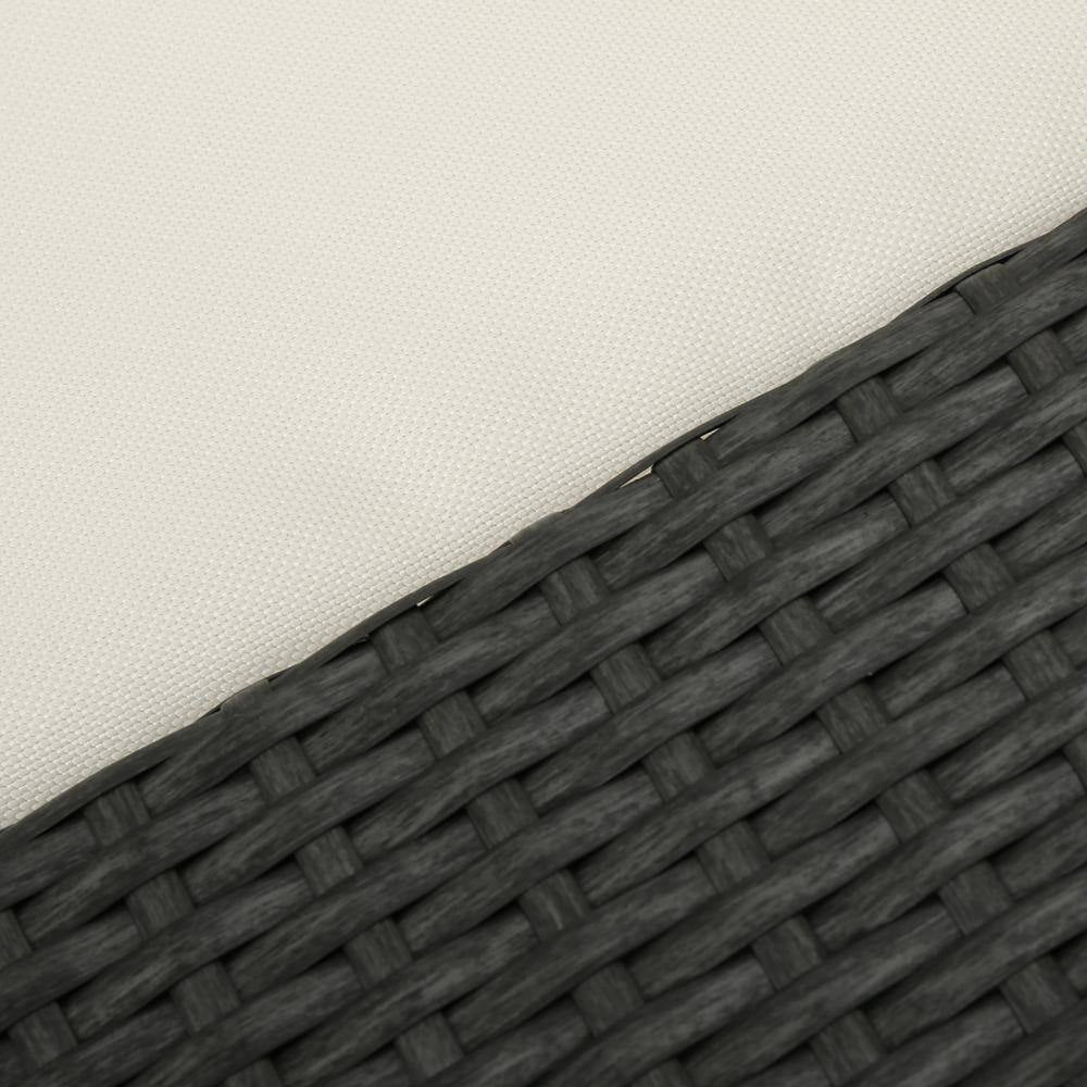 8-Piece Wicker Outdoor Patio Sectional Seating Set with White Cushions