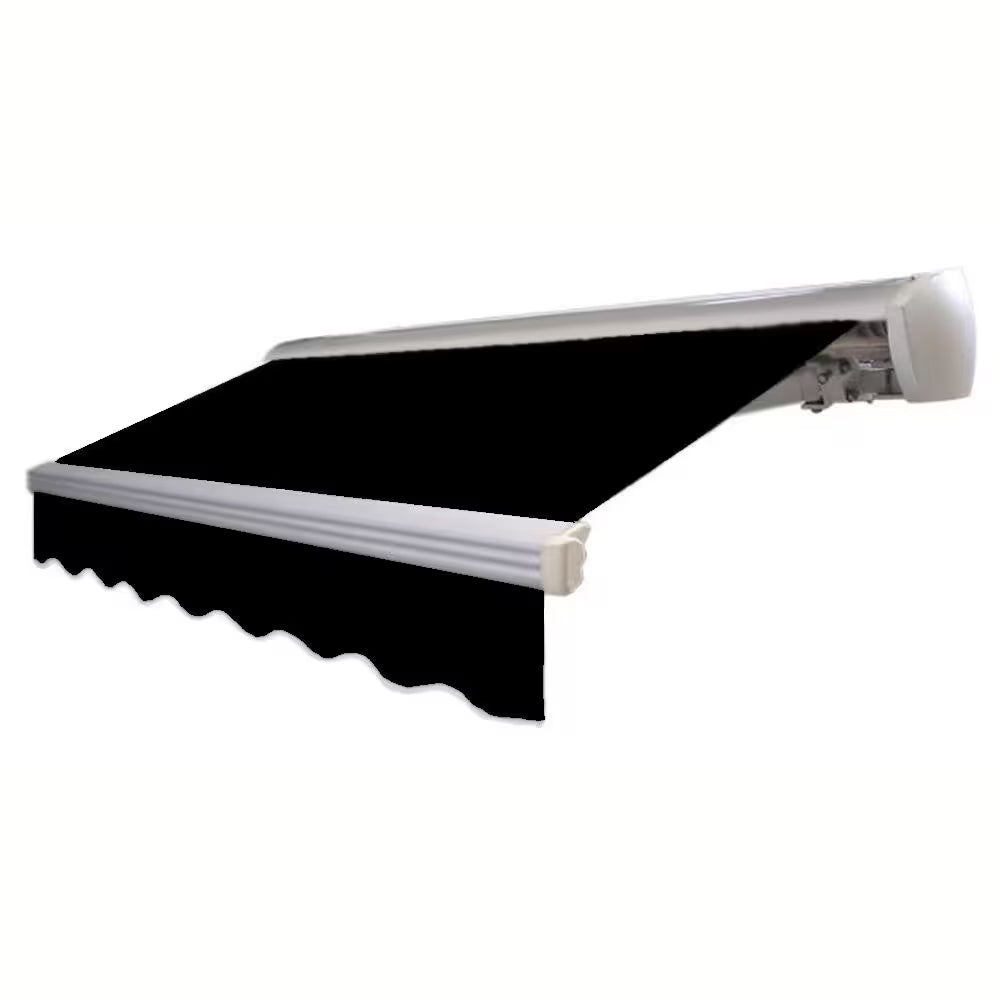 12 Ft. Destin Right Motorized Retractable Awning 144 In. W X 10.38 In. H X 120 In. D Acrylic Fabric in Black