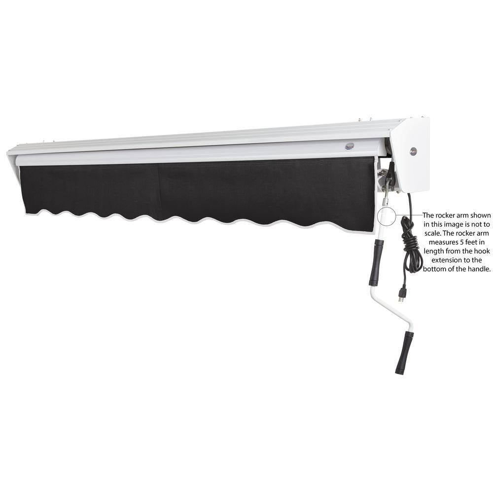 12 Ft. Destin Right Motorized Retractable Awning 144 In. W X 10.38 In. H X 120 In. D Acrylic Fabric in Black