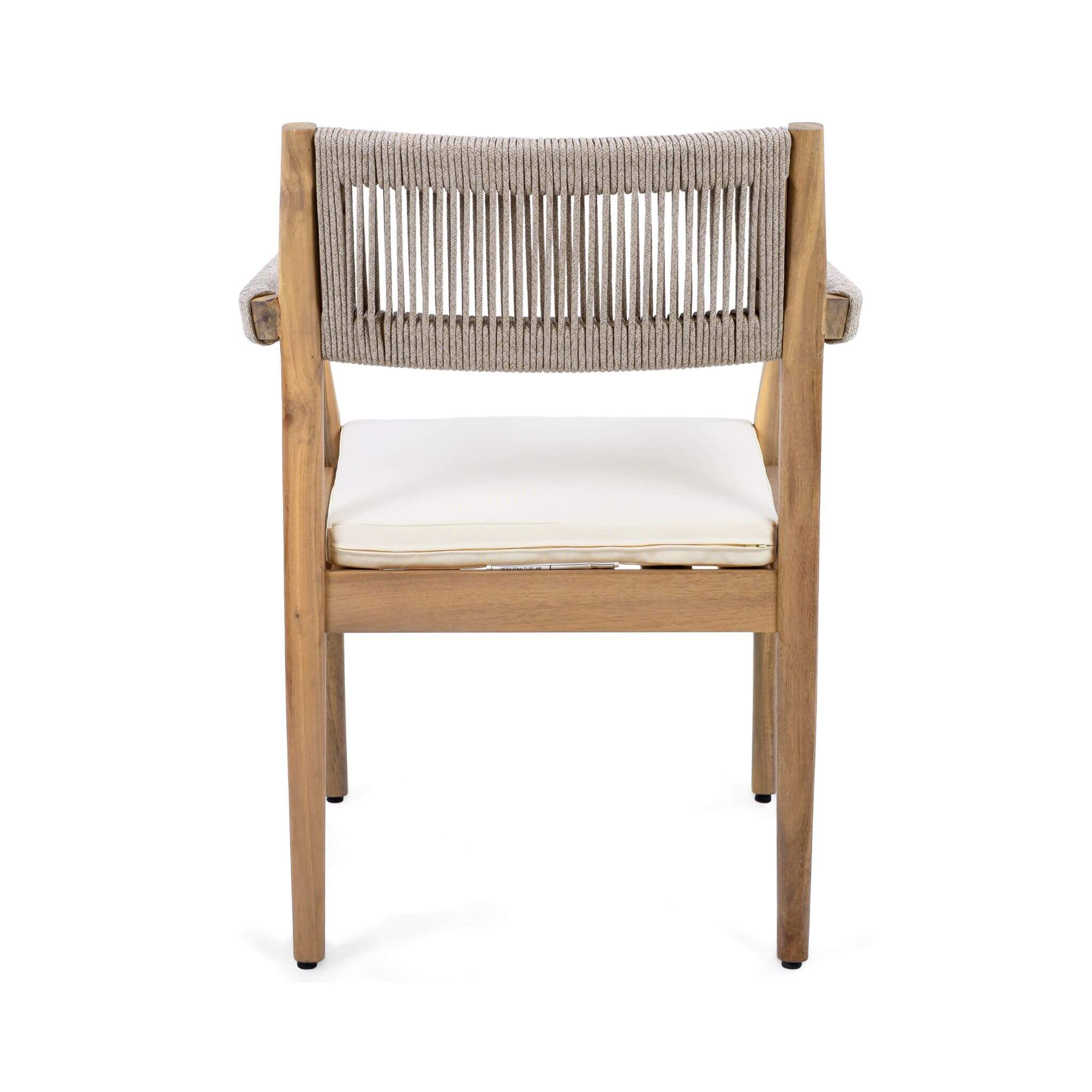 5-Piece Acacia Wood Outdoor Dining Set with Braided Chairs & Cushions | Alora